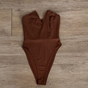 Amazon Women’s Brown Strapless Bodysuit